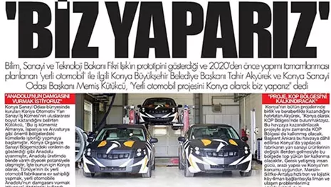 Konya yerli otomobil ile gündem oldu