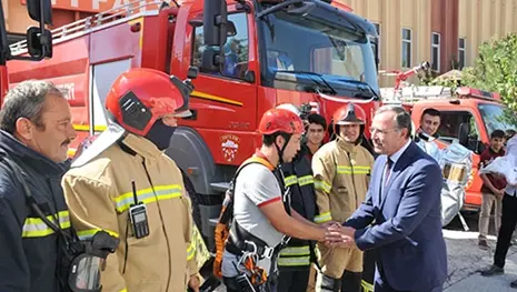 Kütükcü'den itfaiyecilere ziyaret