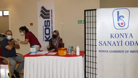 Konya OSB’de yerinde aşı uygulaması başladı