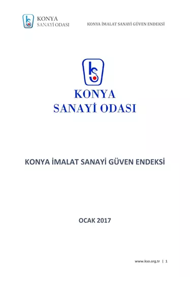 Konya İmalat Sanayi Güven Endeksi 2017 Ocak