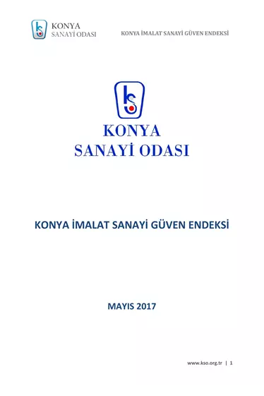 Konya İmalat Sanayi Güven Endeksi 2017 Mayıs