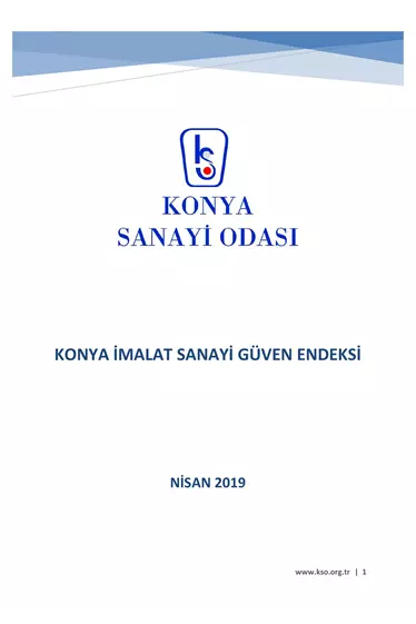 Konya İmalat Sanayi Güven Endeksi 2019 Nisan