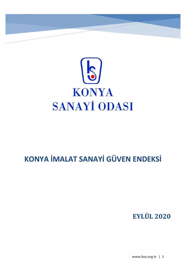 Konya İmalat Sanayi Güven Endeksi 2020 Eylül