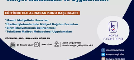 MALİYET MUHASEBESİ VE UYGULAMALARI Online Eğitimi 1.Gün