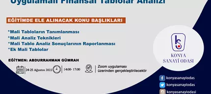 UYGULAMALI FİNANSAL TABLOLAR ANALİZİ ONLİNE EĞİTİM 1.Gün