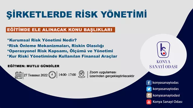 27 temmuz şirketlerde risk yönetimi psd