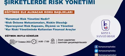 İŞLETMELERDE RİSK YÖNETİMİ ONLİNE EĞİTİMİ