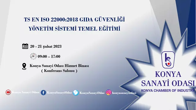 TS EN ISO 22000:2018 Gıda Güvenliği Yönetim Sistemi Temel Eğitimi