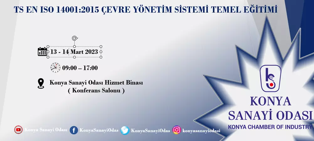 TS EN ISO 14001:2015 ÇEVRE YÖNETİM SİSTEMİ TEMEL EĞİTİMİ