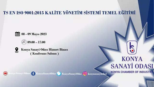 TS EN ISO 9001:2015 KALİTE YÖNETİM SİSTEMİ TEMEL EĞİTİMİ