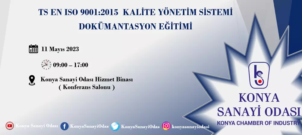 TS EN ISO 9001:2015 KALİTE YÖNETİM SİSTEMİ DOKÜMANTASYON EĞİTİMİ