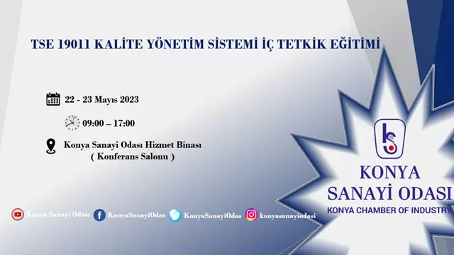 TSE 19011 Kalite Yönetim Sistemi İç Tetkik Eğitimi