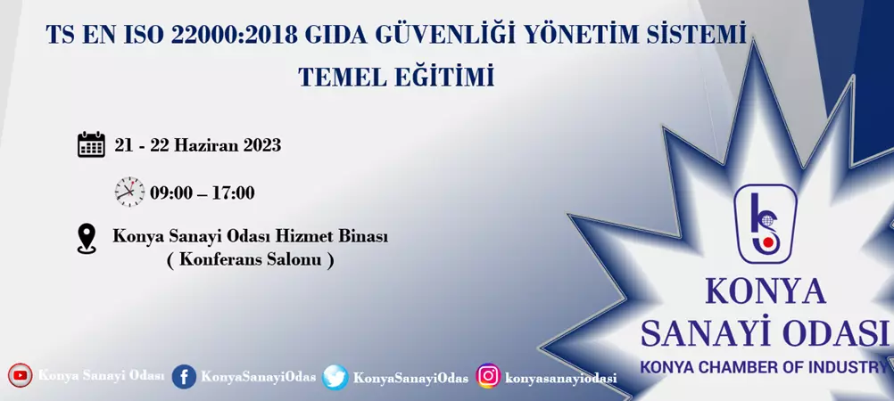 TS EN ISO 22000:2018 Gıda Güvenliği Yönetim Sistemi Temel Eğitimi