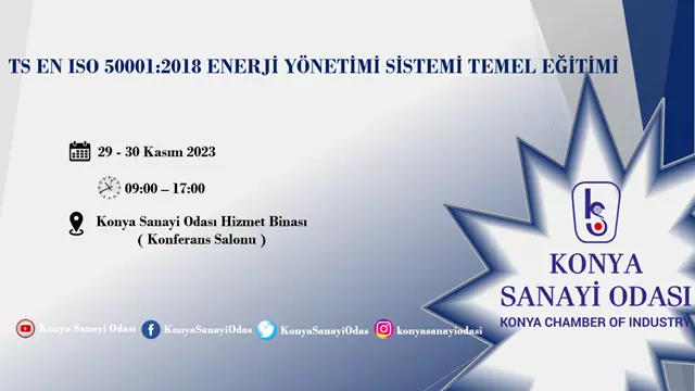 TS EN ISO 50001:2018 ENERJİ YÖNETİMİ SİSTEMİ TEMEL EĞİTİMİ