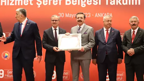 Kütükcü, TOBB Hizmet Şeref Belgesi aldı